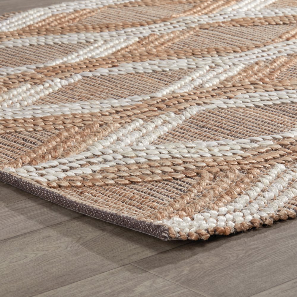 Manitou 2.6'x8' Natural  Jute Blend Ivory Hand Woven Accent Rug. Picture 3