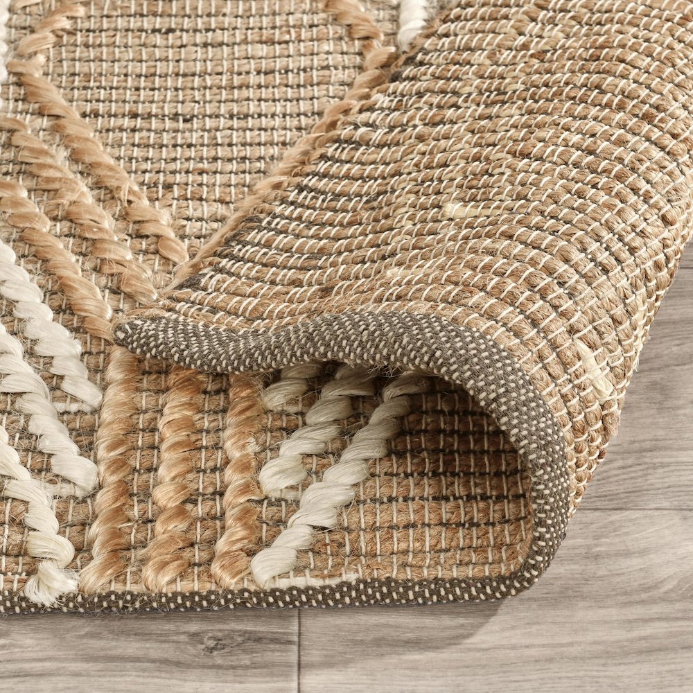 Manitou 2.6'x8' Natural  Jute Blend Ivory Hand Woven Accent Rug. Picture 5