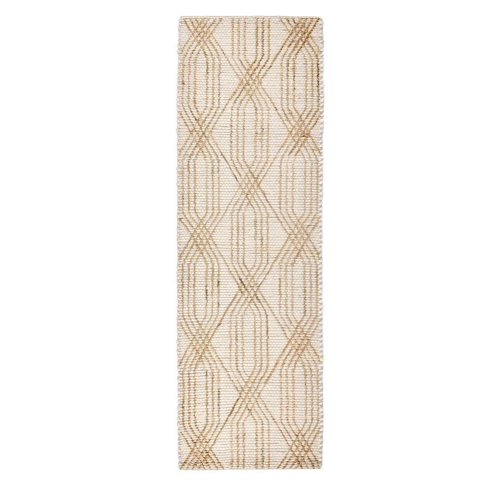 Tustin 2.6'x8' Indoor Jute Blend Handwoven Geometric Ivory Area Rug Runner. Picture 1