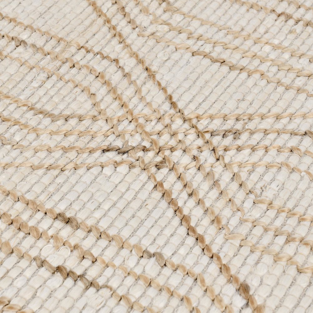 Tustin 2.6'x8' Indoor Jute Blend Handwoven Geometric Ivory Area Rug Runner. Picture 2
