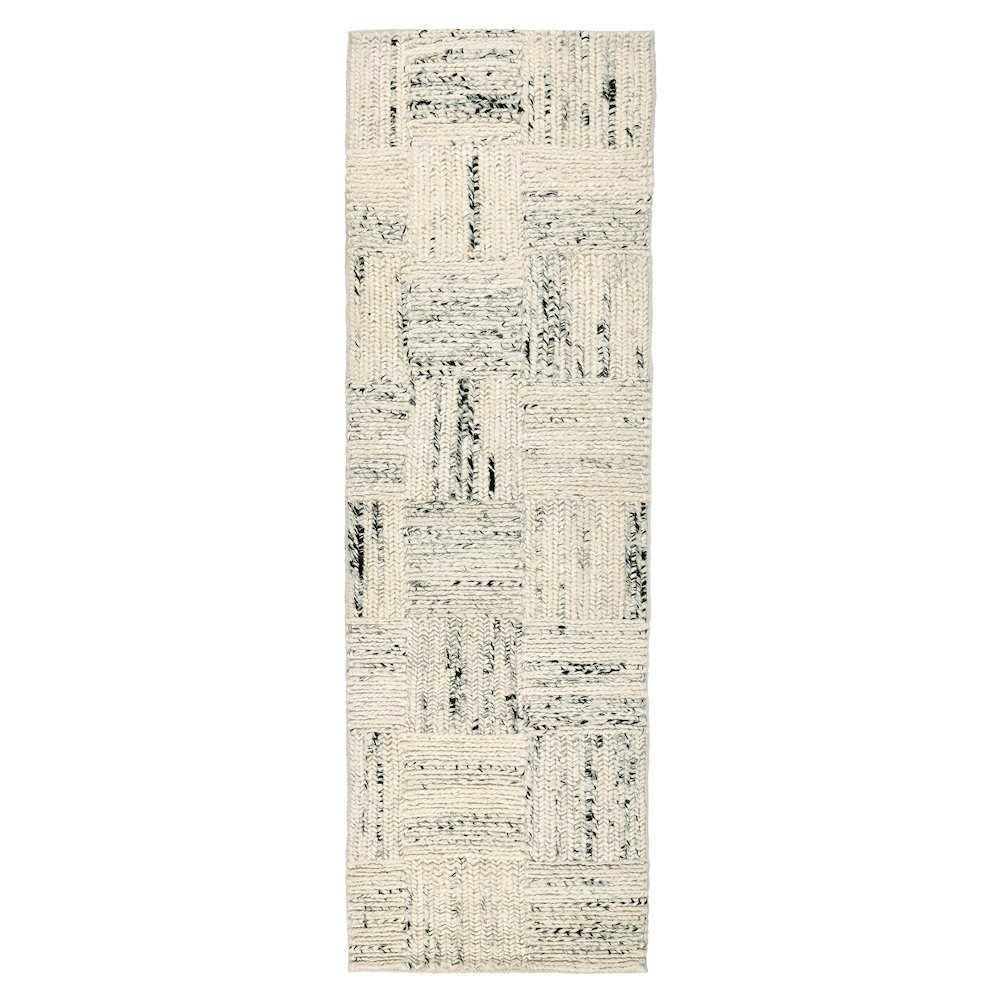 Sosa 2.6'x8' Wool Blend Handwoven Distressed Pattern Ivory Accent Rug. Picture 1