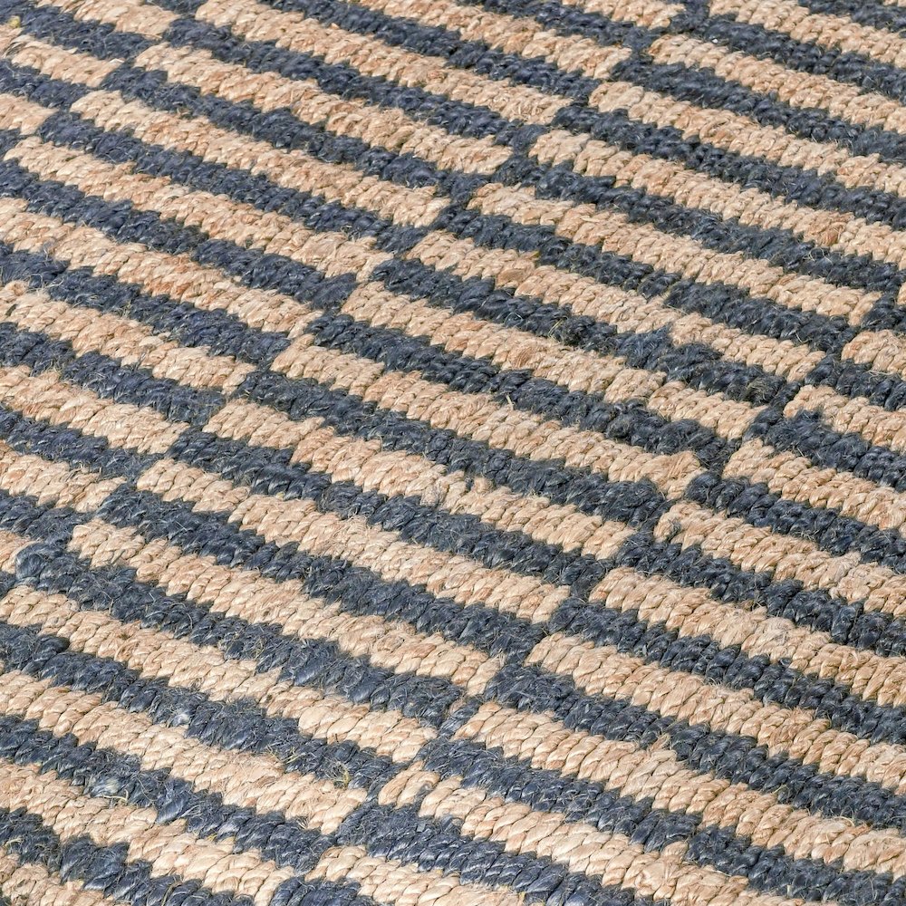 Monterey 8'x10' Jute Handwoven Sustainable Blue Accent Area Rug. Picture 2