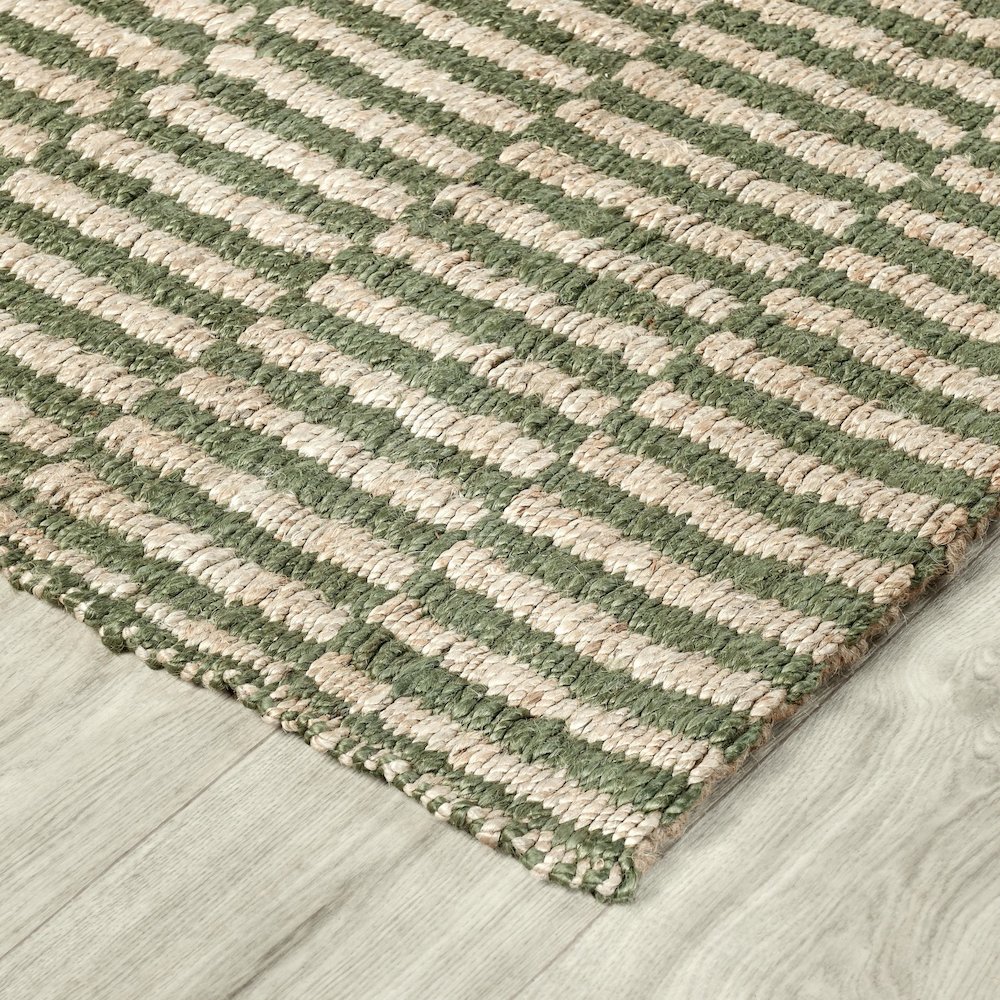 Monterey 5'x8' Jute Handwoven Sustainable Green Accent Area Rug. Picture 3