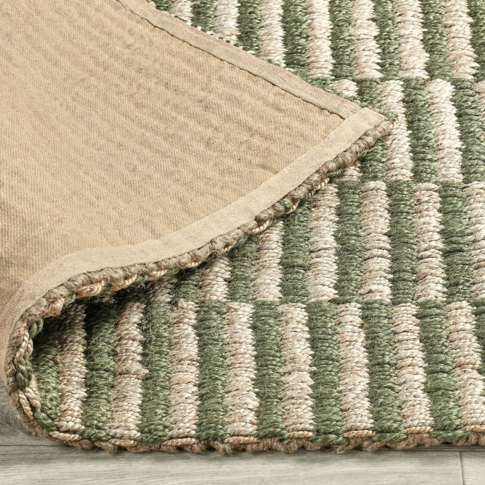 Monterey 5'x8' Jute Handwoven Sustainable Green Accent Area Rug. Picture 4