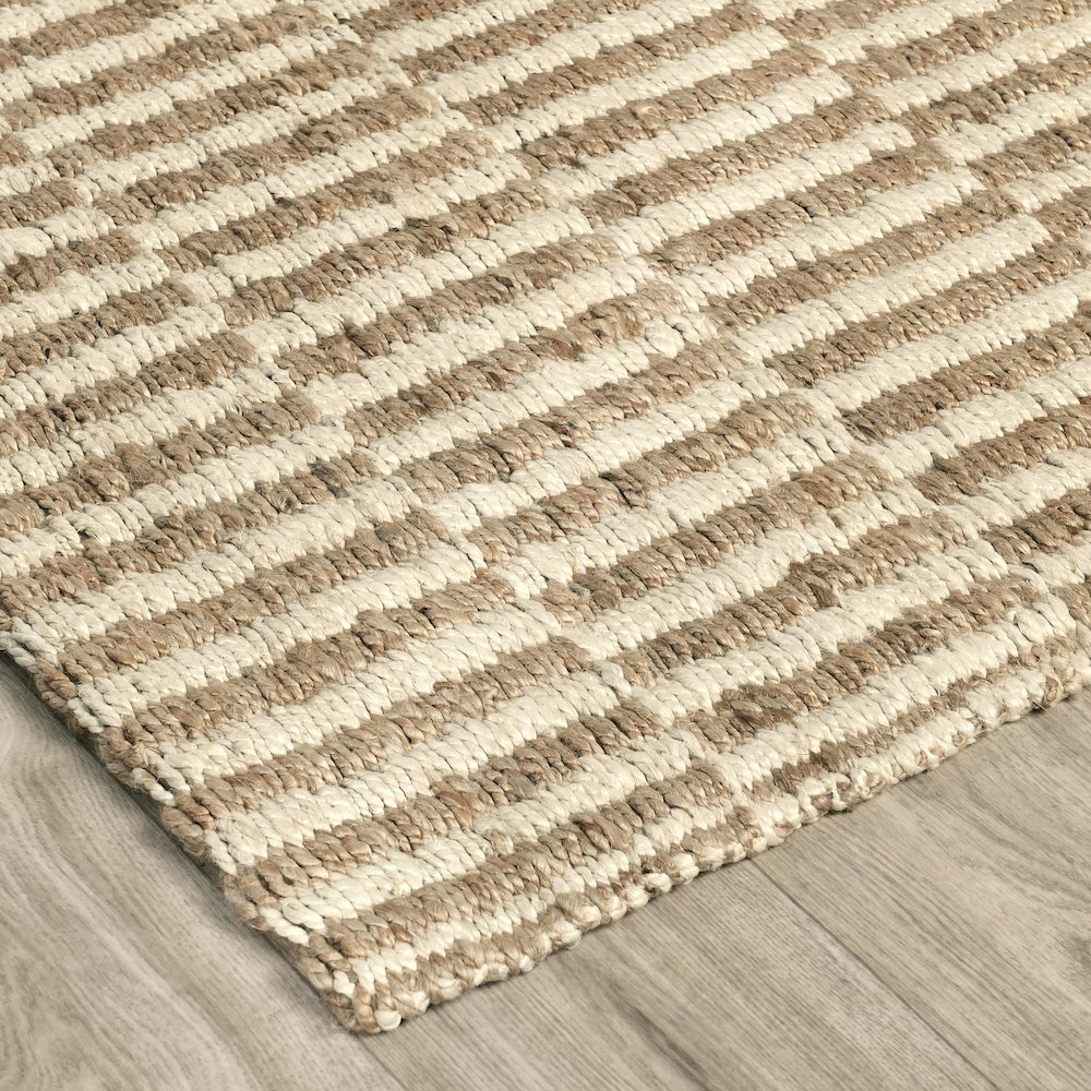 Monterey 8'x10' Jute Handwoven Sustainable Ivory Accent Area Rug. Picture 3