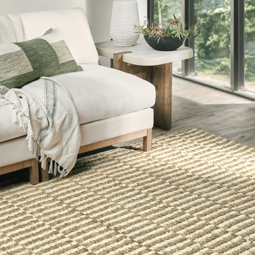 Monterey 5'x8' Jute Handwoven Sustainable Ivory Accent Area Rug. Picture 5