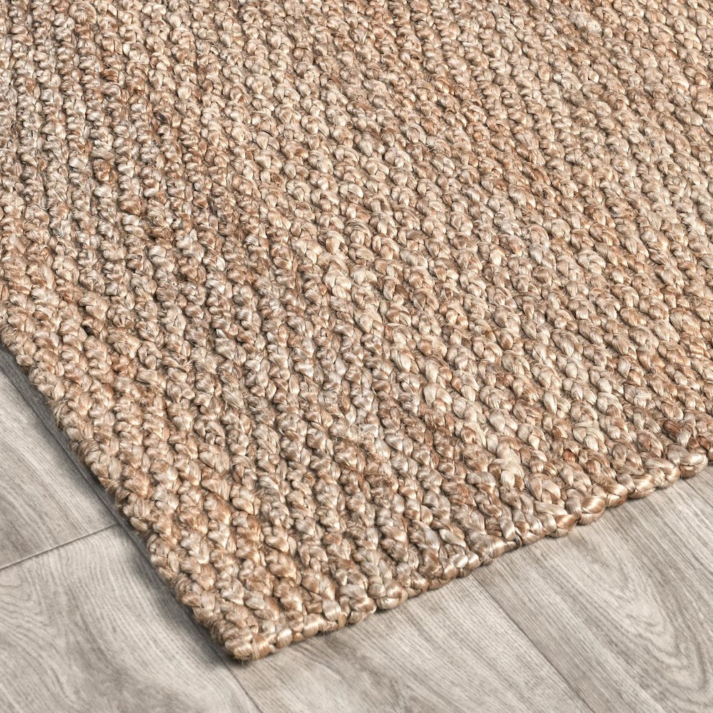 Santa Cruz 8'x10' Jute Handwoven Sustainable Beige  Accent Area Rug. Picture 3