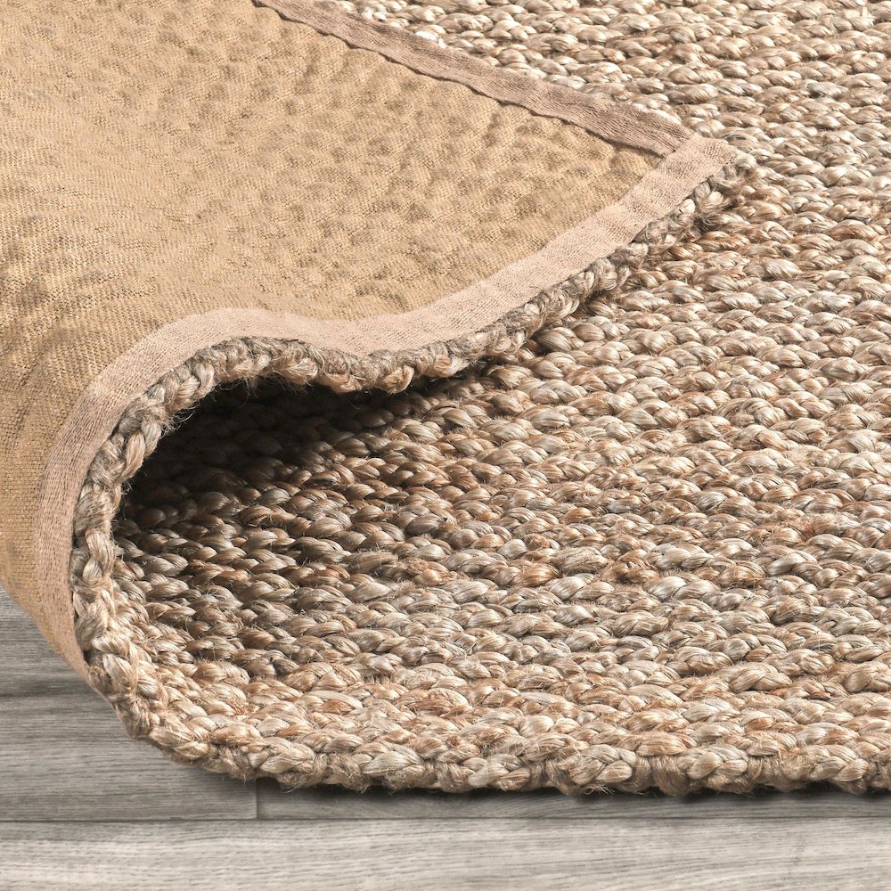 Santa Cruz 8'x10' Jute Handwoven Sustainable Beige  Accent Area Rug. Picture 4
