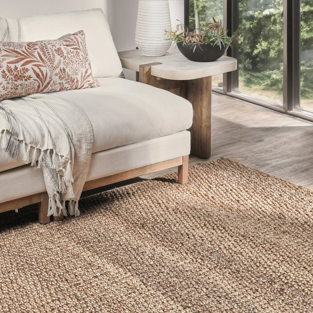 Santa Cruz 8'x10' Jute Handwoven Sustainable Beige  Accent Area Rug. Picture 5