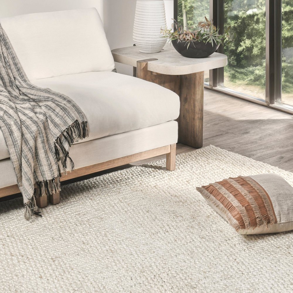 Santa Cruz 5'x8' Jute Handwoven Sustainable Ivory Accent Area Rug. Picture 5