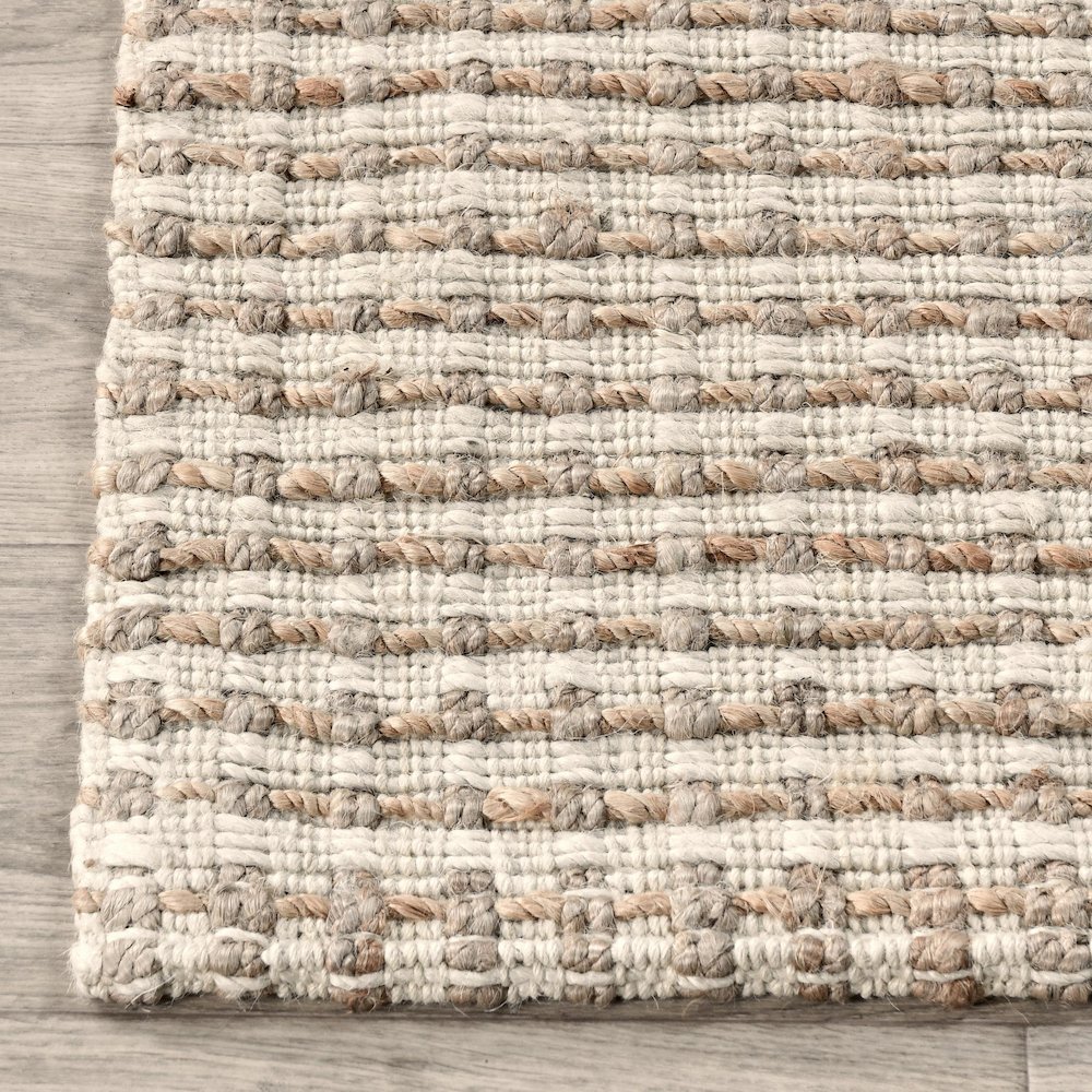 Huntington 5'x8' Handwoven Jute Sustainable Ivory Accent Area Rug. Picture 3
