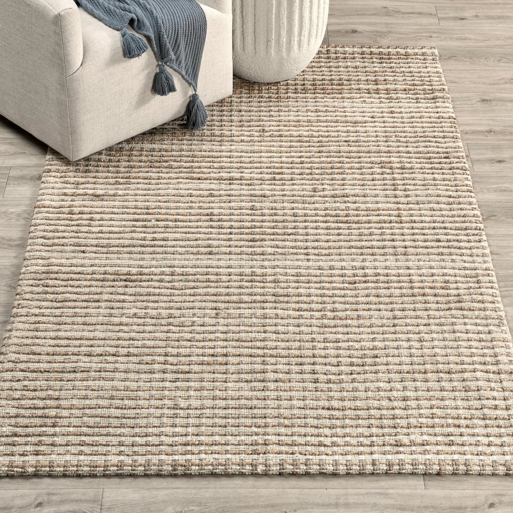 Huntington 5'x8' Handwoven Jute Sustainable Ivory Accent Area Rug. Picture 5