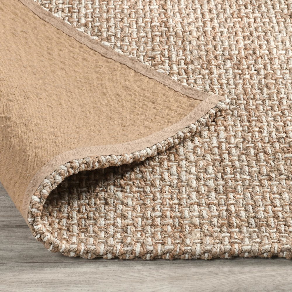 Panama 5'x8' Jute Handwoven Sustainable Beige Accent Area Rug. Picture 4