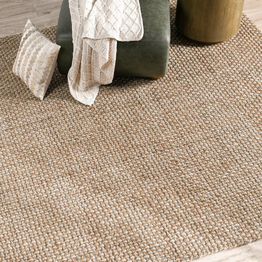 Panama 8'x10' Jute Handwoven Sustainable Beige  Accent Area Rug. Picture 6
