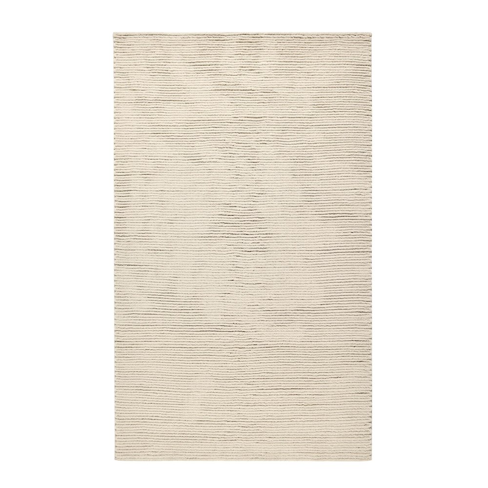 Dawson 5'x8' Wool Blend Fabric Handwoven  Beige Accent Area Rug. Picture 1
