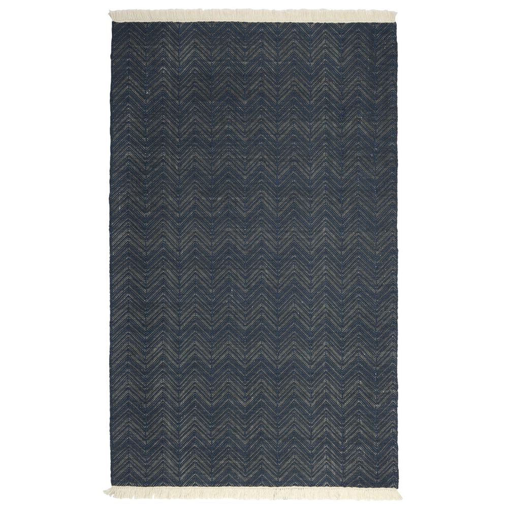 Miller Handwoven Indoor Outdoor Area Rug  Navy 5x8. Picture 1