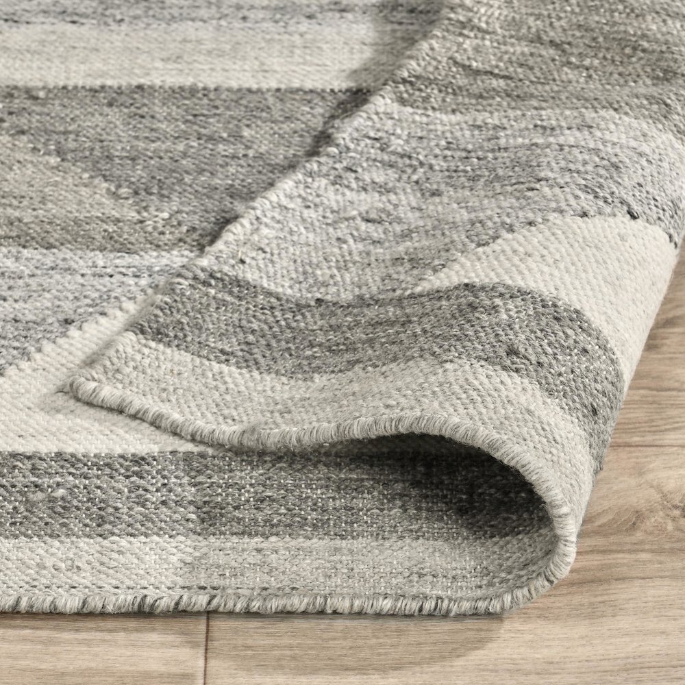 Tierney Indoor Outdoor Handwoven Gray Multi Area Rug by Kosas Home. Picture 3