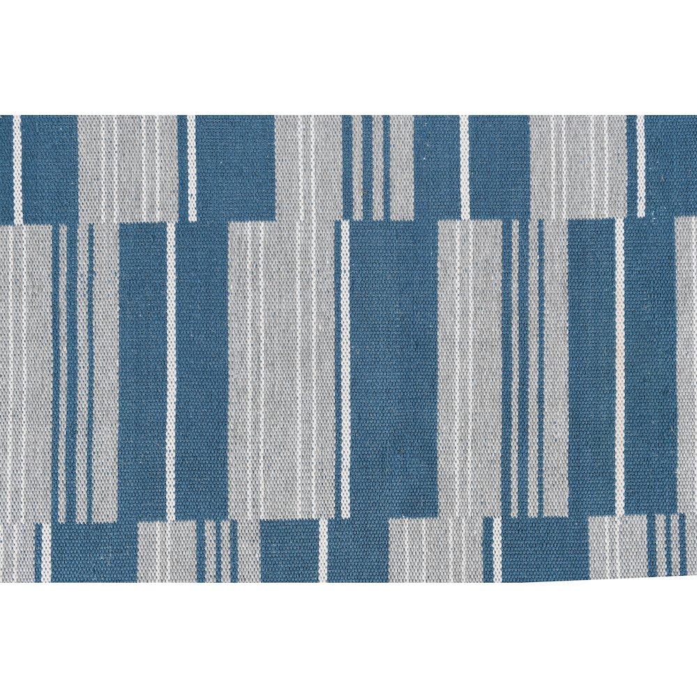 Boulder 5x8 Indoor Outdoor Handwoven Stripe Blue Area Rug by Kosas Home. Picture 3