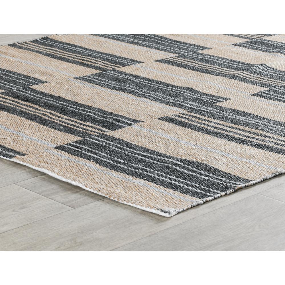 Boulder 8x10 Indoor Outdoor Handwoven Stripe Charcoal Area Rug by Kosas Home. Picture 1