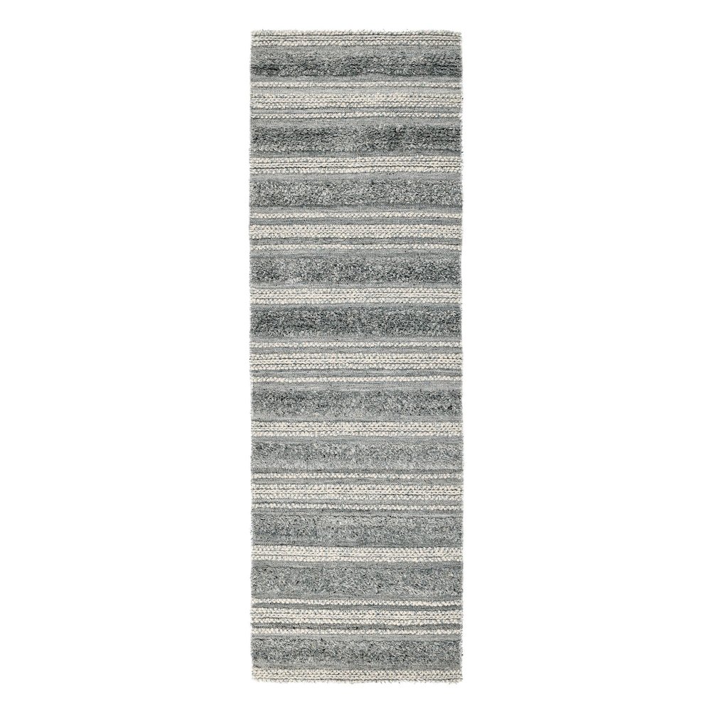 Elko 2.6'x8' Indoor Outdoor Sustainable Fabric Handwoven Blue Accent Rug. Picture 1