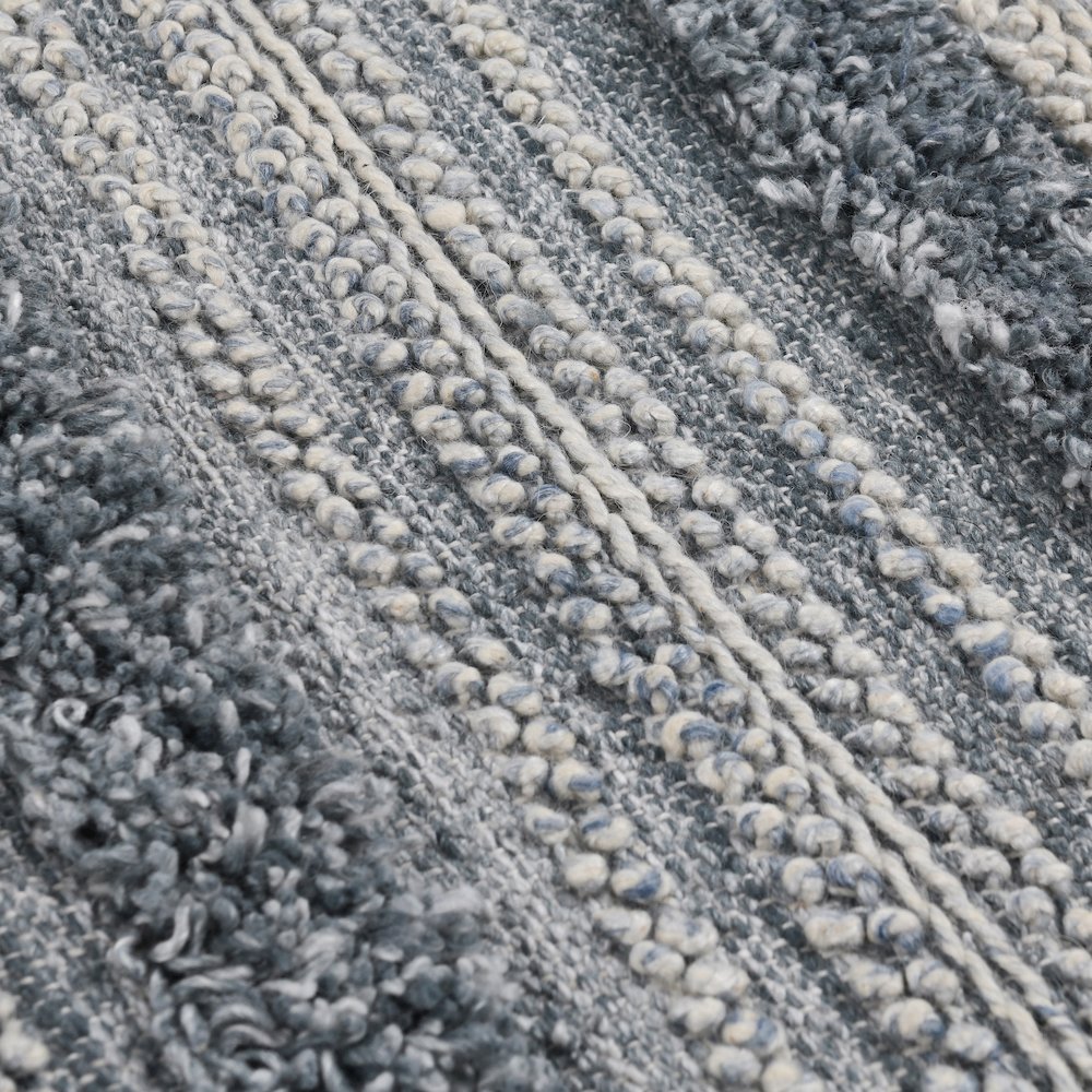 Elko 2.6'x8' Indoor Outdoor Sustainable Fabric Handwoven Blue Accent Rug. Picture 7