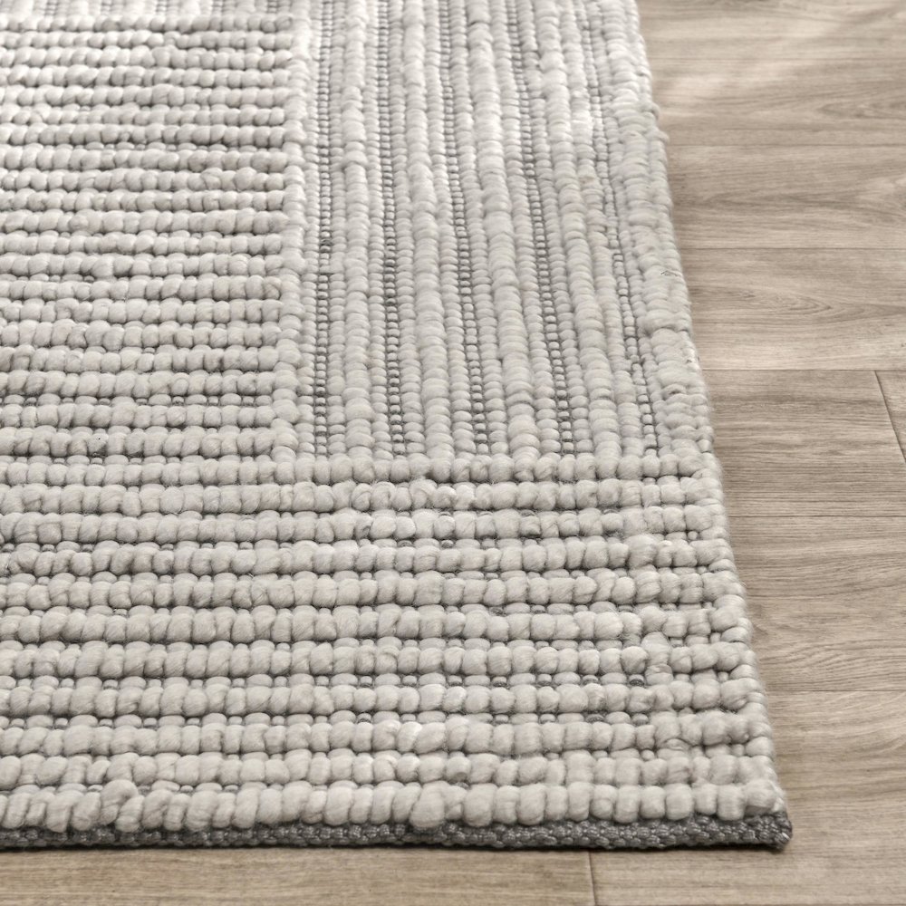 Clayton 8'x10' Recycled Fabric Handwoven Sustainable Gray Accent Area Rug. Picture 3