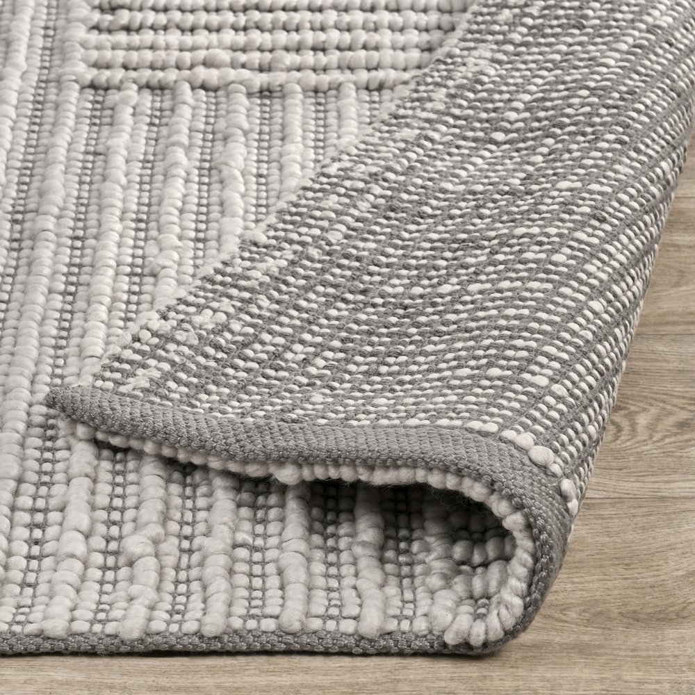 Clayton 8'x10' Recycled Fabric Handwoven Sustainable Gray Accent Area Rug. Picture 4