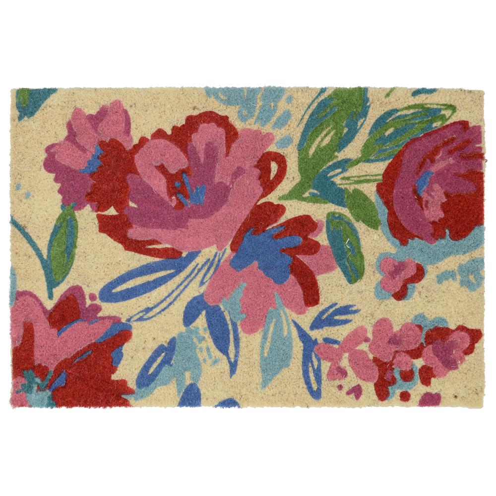 Belinda  24x36 Coir Doormat  Multi With Ivory Coir Base 36x24. Picture 1
