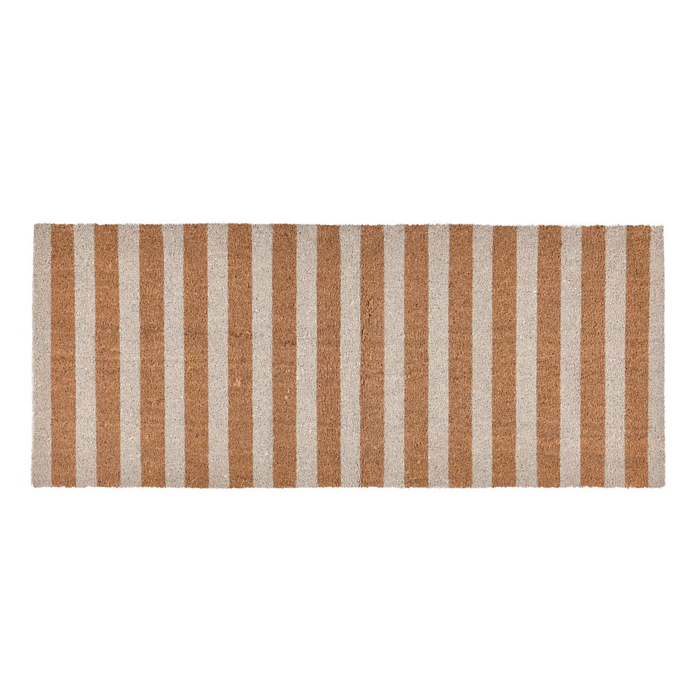 Striped 24"x57" Doormat Choir Front and PVC Backing Ivory and Natural. Picture 2