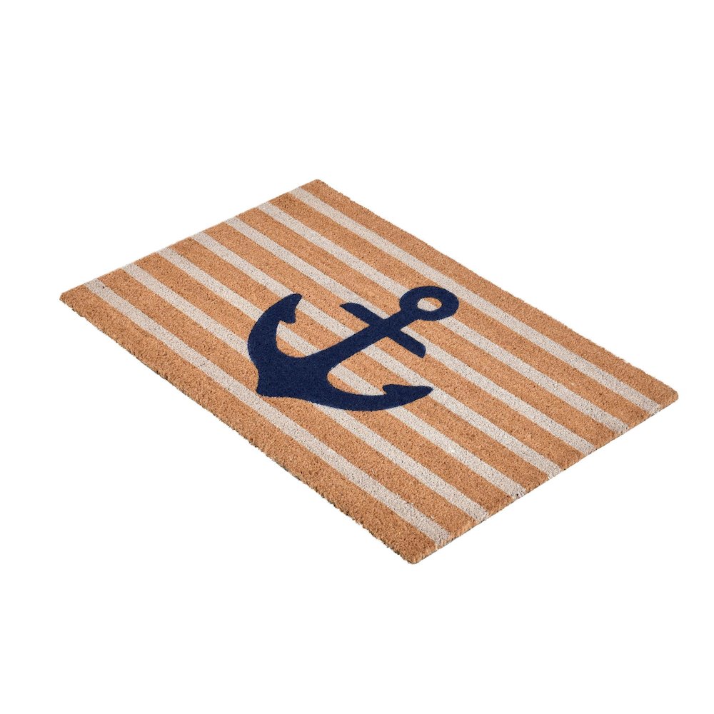 Anchors Away 24"x36" Doormat Choir Front and PVC Backing  Navy and Natural. Picture 2
