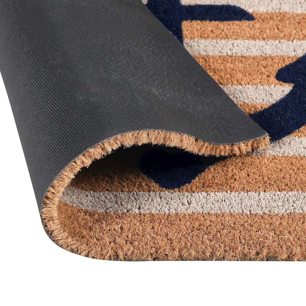 Anchors Away 24"x36" Doormat Choir Front and PVC Backing  Navy and Natural. Picture 3