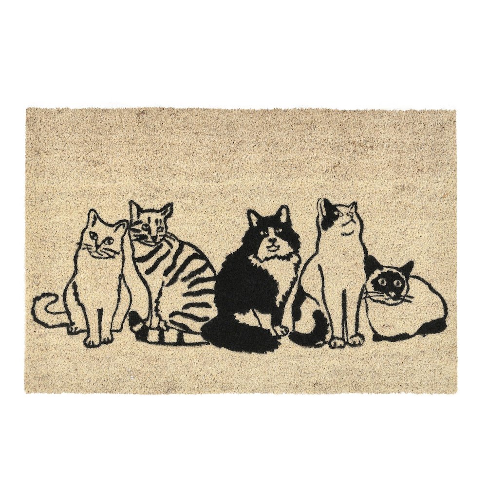 Good Dog 24"x36" Doormat Choir Front and PVC Backing Black and Sand. Picture 1