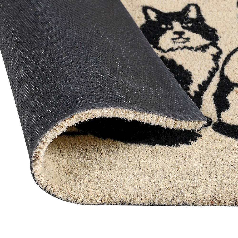 Good Dog 24"x36" Doormat Choir Front and PVC Backing Black and Sand. Picture 3