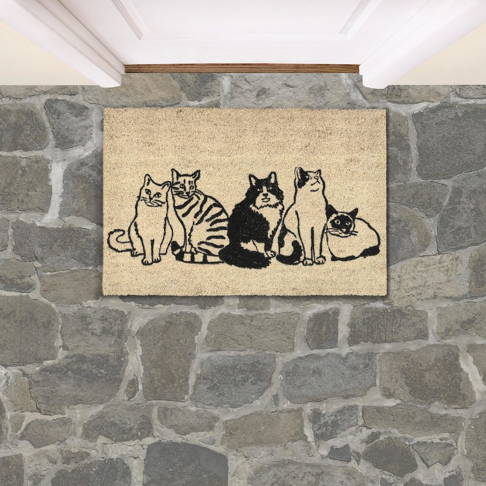 Good Dog 24"x36" Doormat Choir Front and PVC Backing Black and Sand. Picture 4