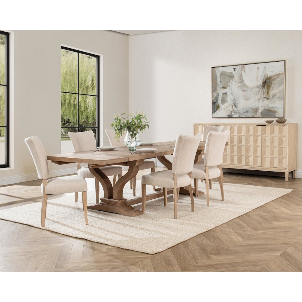 Alexander 110" Extendable Reclaimed Pine Dining Table. Picture 8