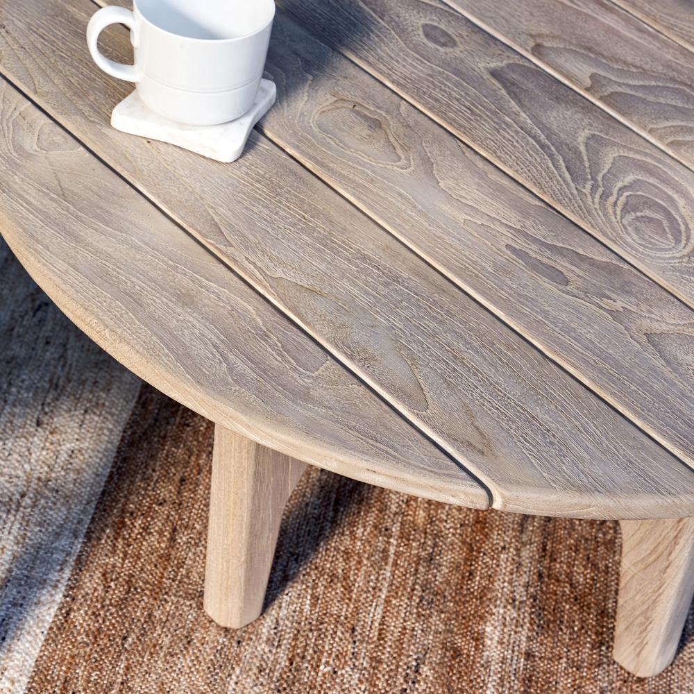Dawn 31.5" Outdoor Round Coffee Table Gray. Picture 4