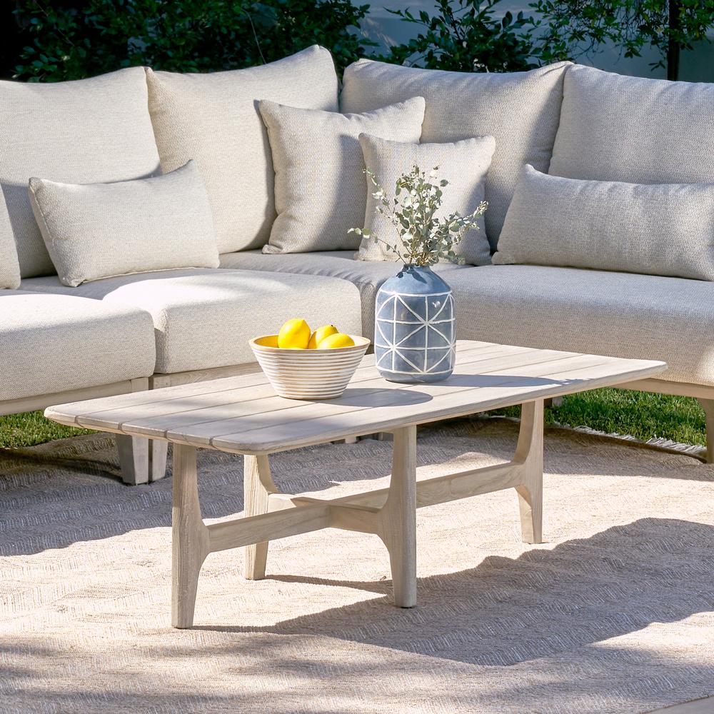 Dawn 55" Outdoor Coffee Table Gray. Picture 5
