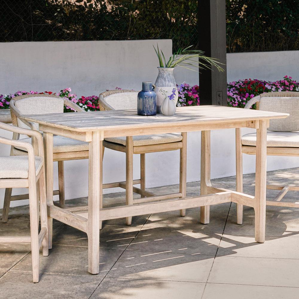 Dawn 67" Outdoor Counter Table Gray. Picture 6