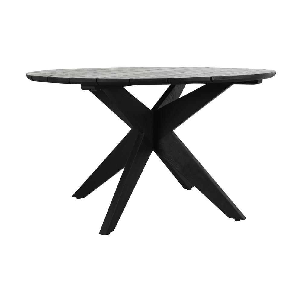 Alameda 53" Outdoor Round Dining Table Black. Picture 2