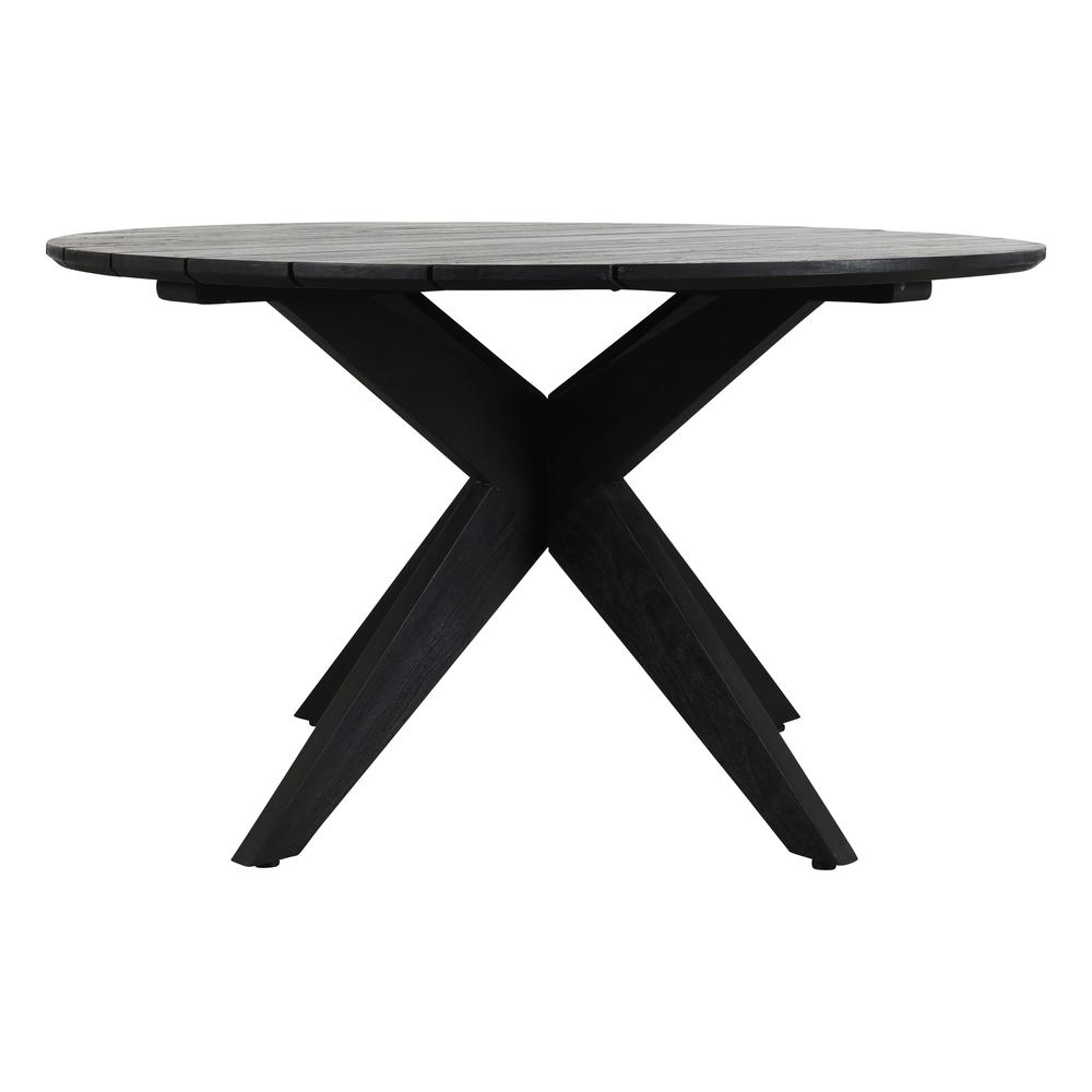 Alameda 53" Outdoor Round Dining Table Black. Picture 1