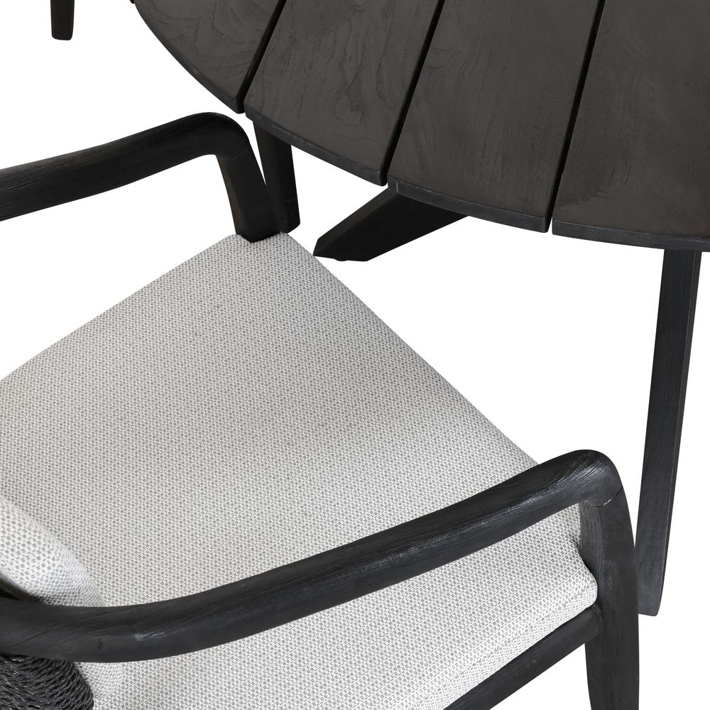 Alameda 53" Outdoor Round Dining Table Black. Picture 6