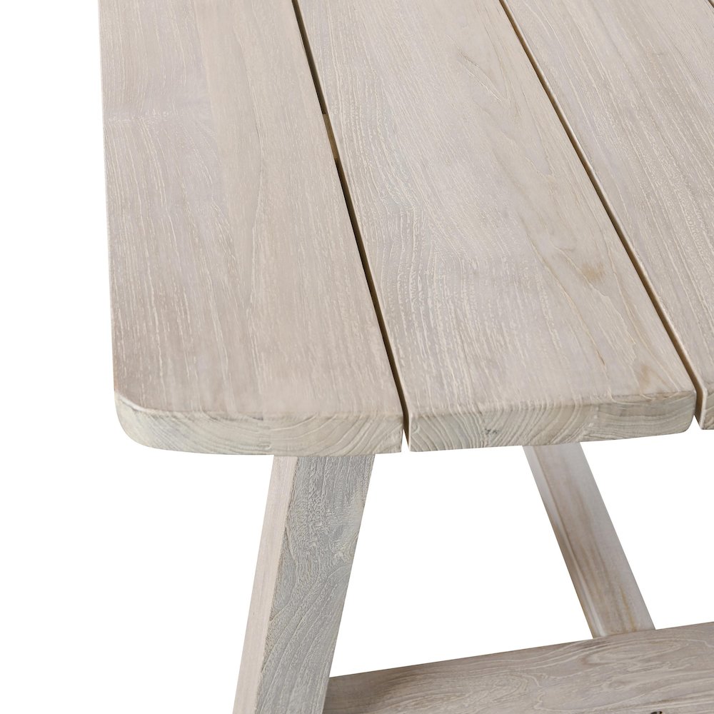 Agnes Outdoor Teak Wood Dining Table. Picture 3