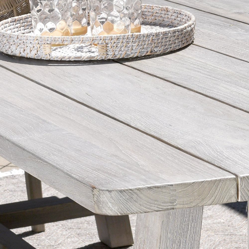 Agnes Outdoor Teak Wood Dining Table. Picture 6