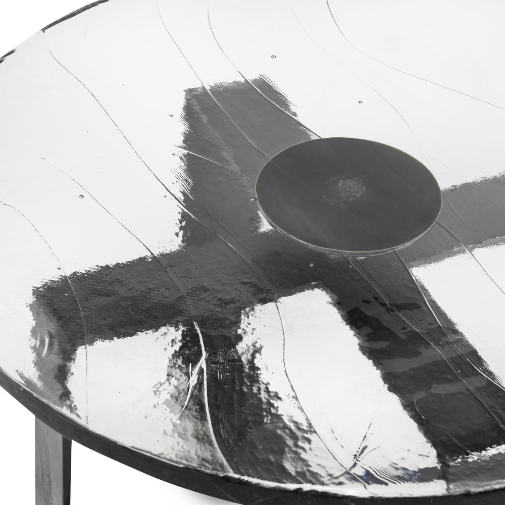 Keith 28" Industrial Glass Black Coffee Table. Picture 3