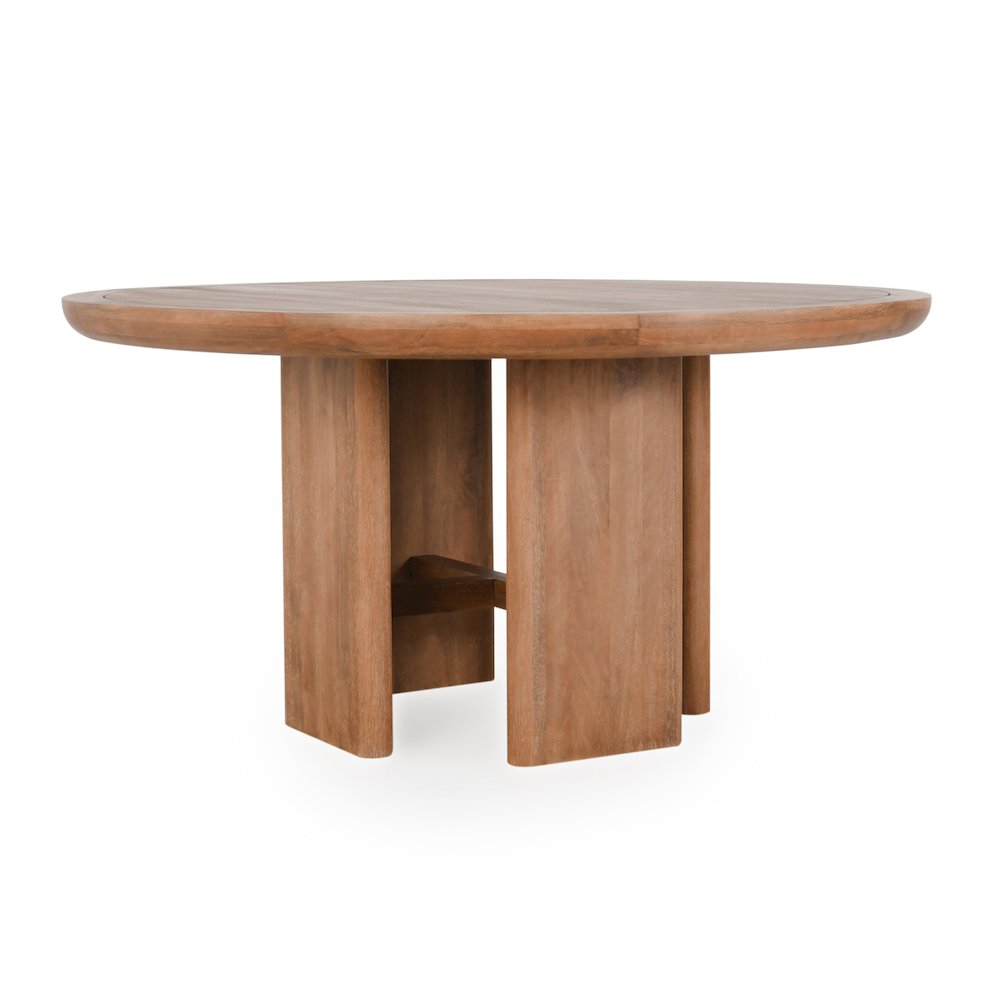 Selena 60" Round Mango Wood Dining Table in Umber. Picture 1