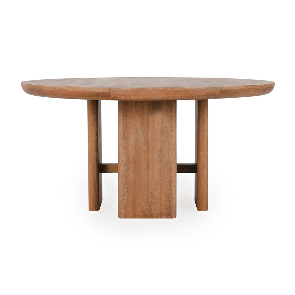 Selena 60" Round Mango Wood Dining Table in Umber. Picture 2