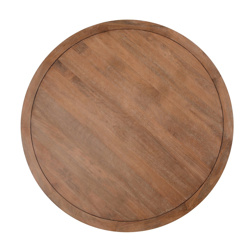 Selena 60" Round Mango Wood Dining Table in Umber. Picture 3