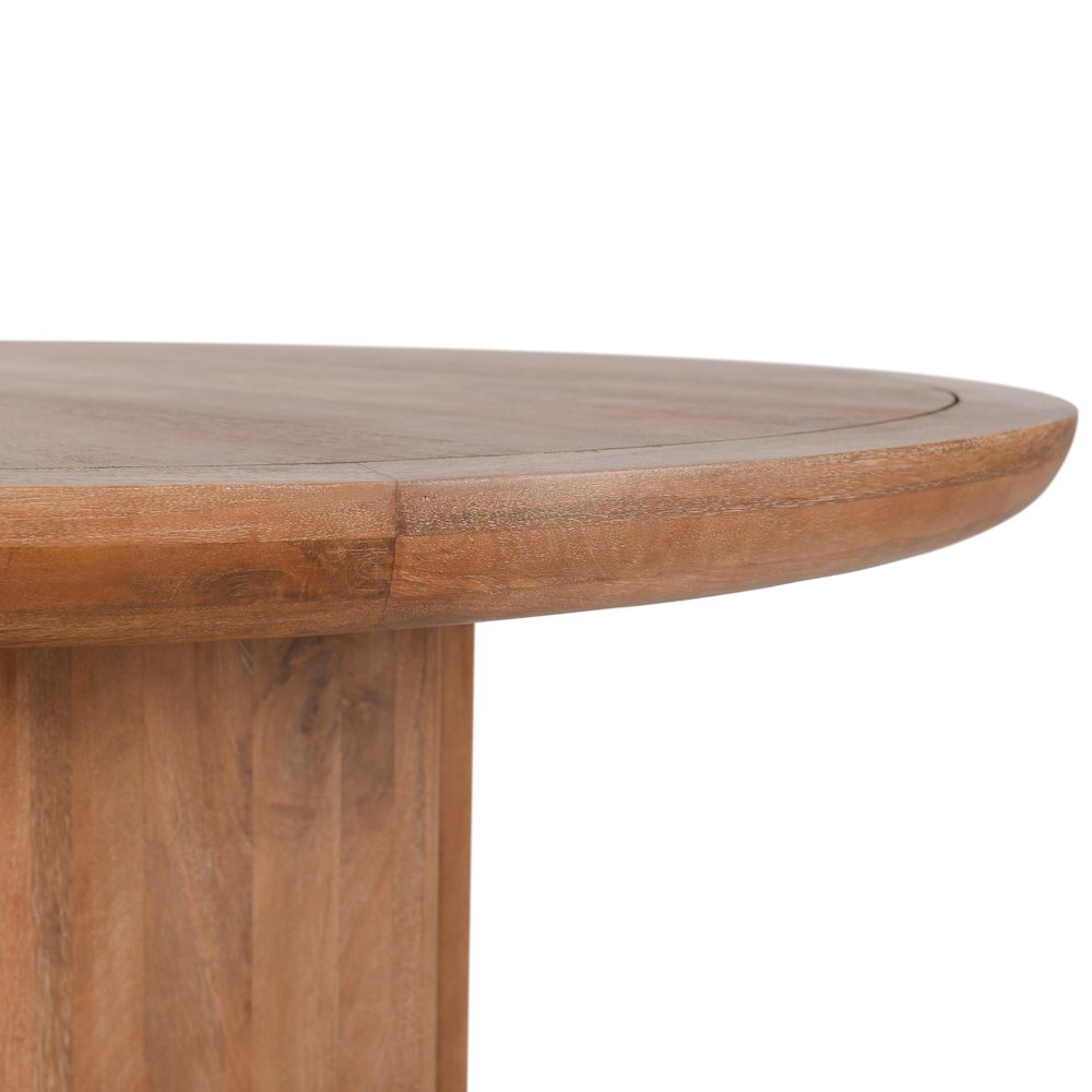 Selena 60" Round Mango Wood Dining Table in Umber. Picture 4