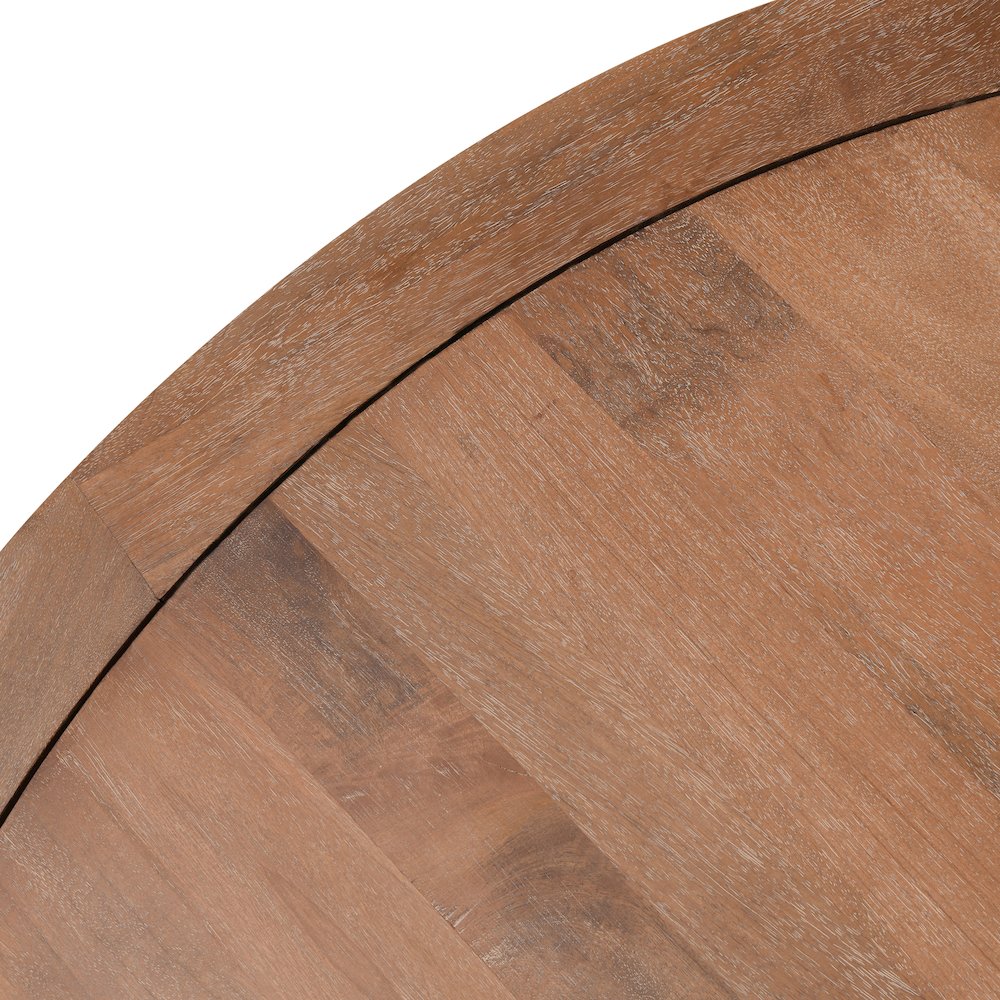 Selena 60" Round Mango Wood Dining Table in Umber. Picture 5