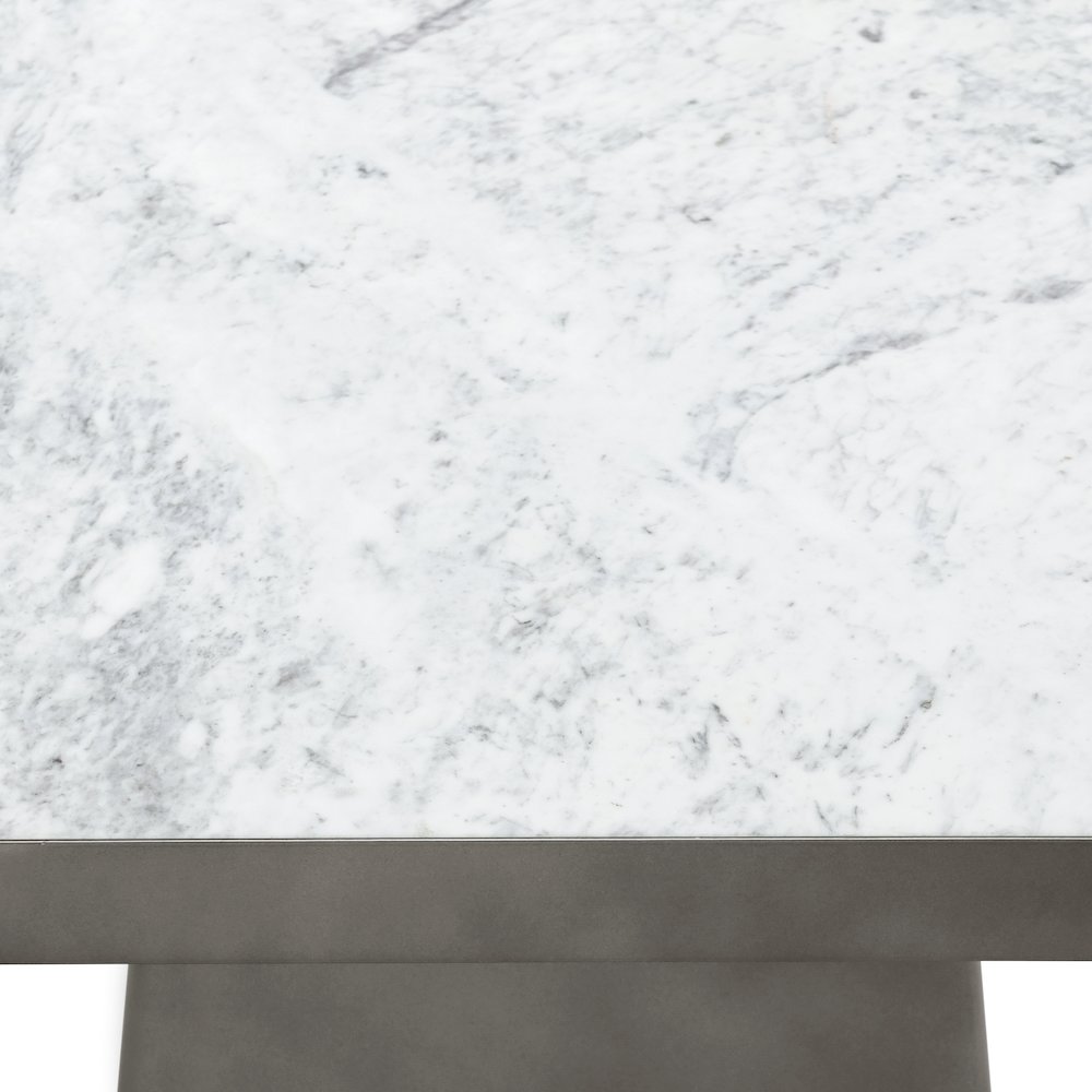 Far Marble/Metal 31" Square Coffee Table White/Slate Gray. Picture 4
